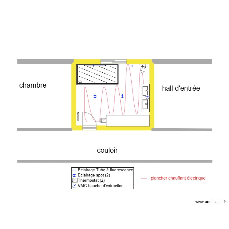 gasque. Plan de 1 pièce et 16 m2