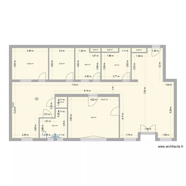 Plan d&eacute;part cabinet Saint Di&eacute;. Plan de 11  et 120 m²