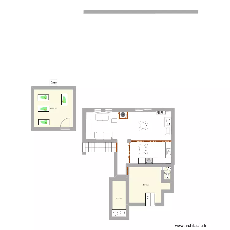Plan maison. Plan de 4 pièces et 24 m²