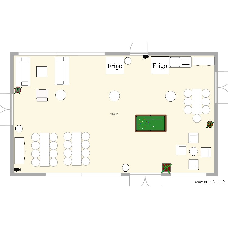 bureau des etudiants. Plan de 1 pièce et 167 m2