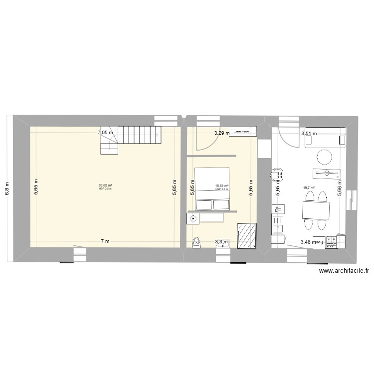 Kervégant. Plan de 5 pièces et 214 m2