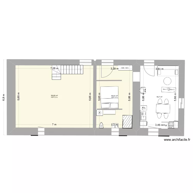 Kerv&eacute;gant. Plan de 6 pièces et 214 m²
