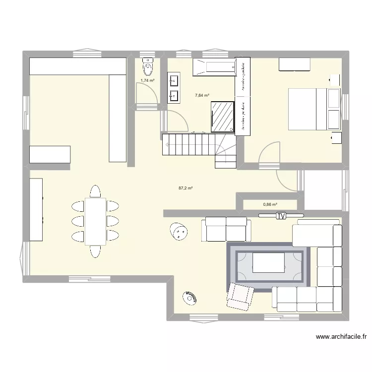 id&eacute;e 1. Plan de 4  et 97 m²