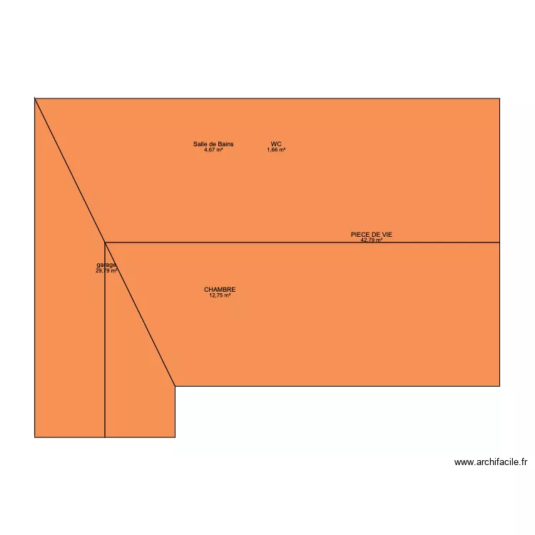 crecy. Plan de 5  et 92 m²