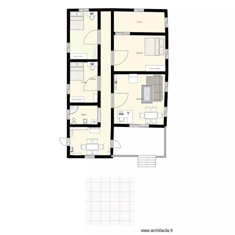 Projet maison Nita. Plan de 6 et 119 m² Projet maison Nita. Plan de 6 et 119 m²