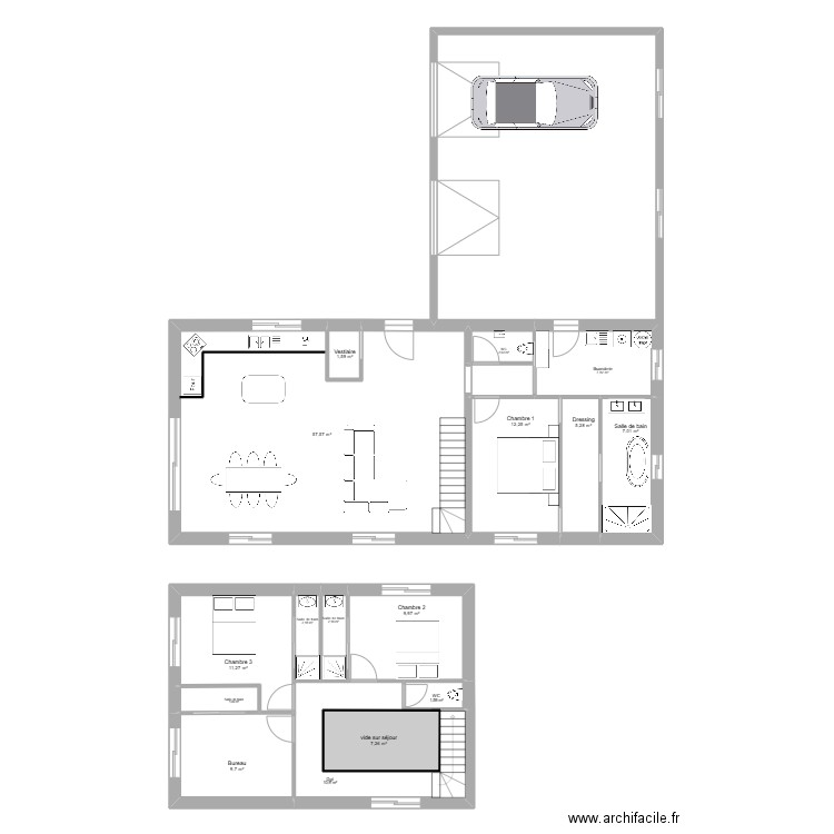 clem alex 2. Plan de 17 pièces et 160 m2