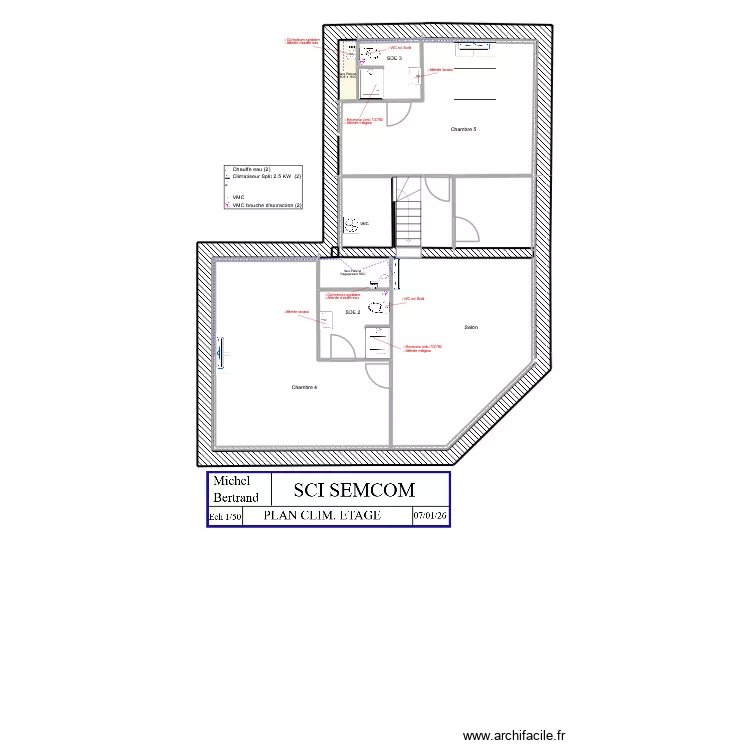 SCI SEMCOM Plomb ETAGE. Plan de 11  et 96 m²