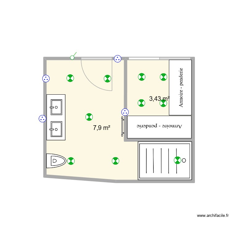sdb. Plan de 0 pièce et 0 m2