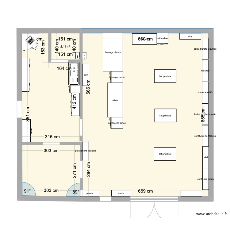 lausete bis. Plan de 2 pièces et 82 m2