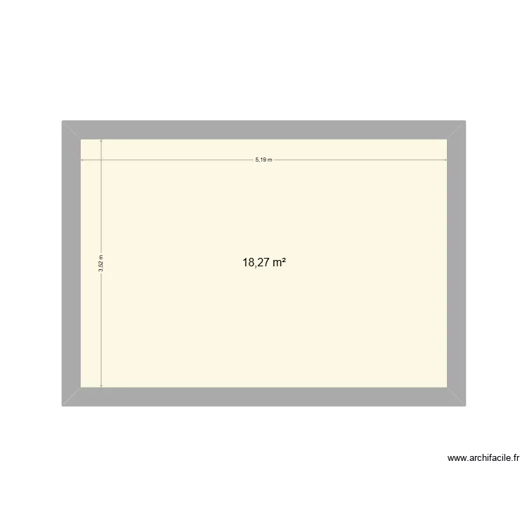cuisine. Plan de 1  et 18 m²