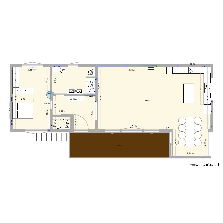 Appartement Soignies - 2025. Plan de 3 pièces et 142 m2