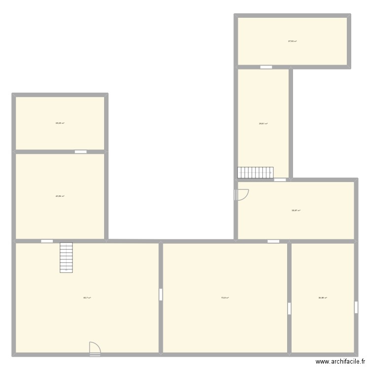 étage Claude. Plan de 8 pièces et 353 m2