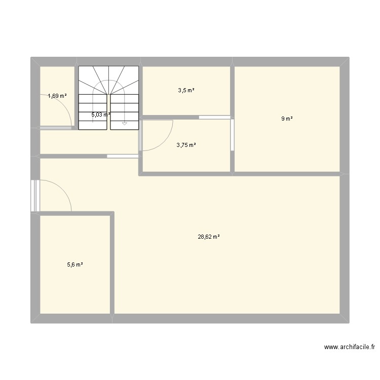PLAN MAISON. Plan de 7 pièces et 57 m2