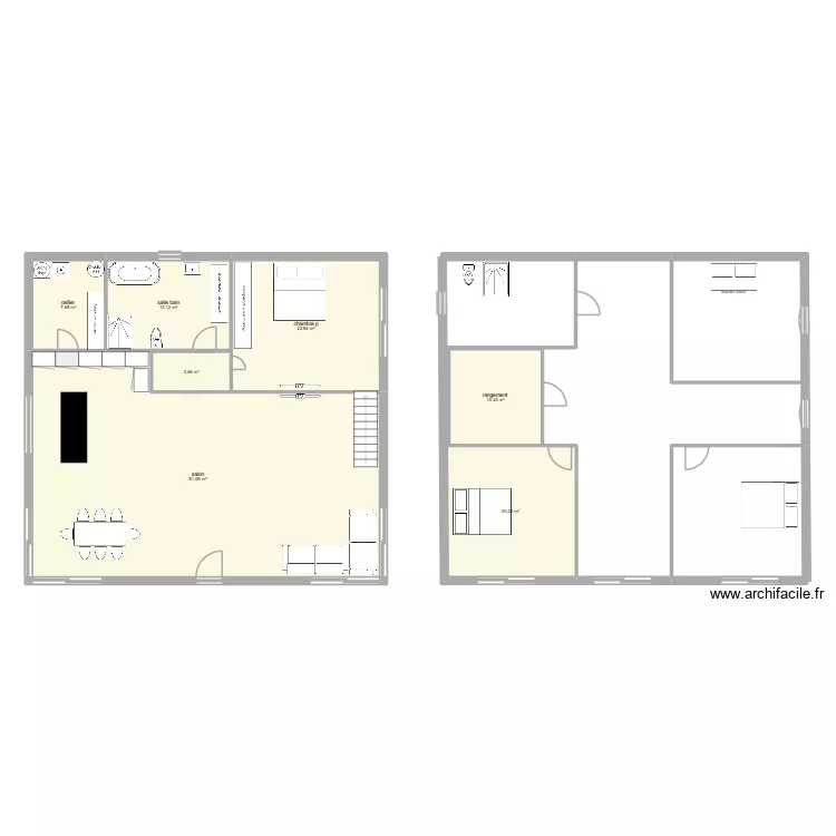 maison etage. Plan de 