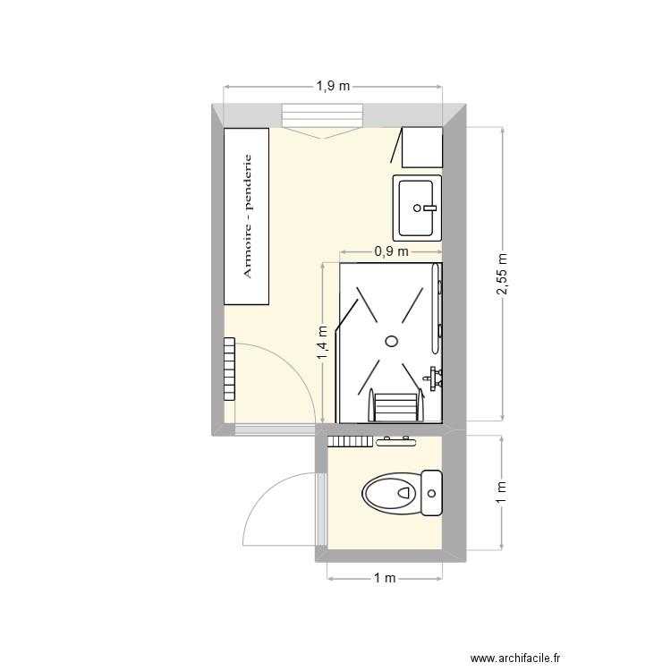 Stella après. Plan de 2 pièces et 6 m2