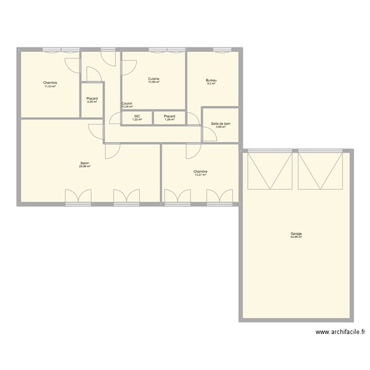 trevol. Plan de 11 pièces et 146 m2