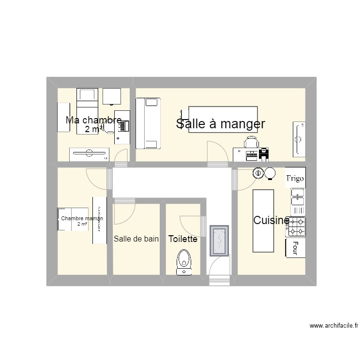 Chez-moi. Plan de 7 pièces et 16 m2