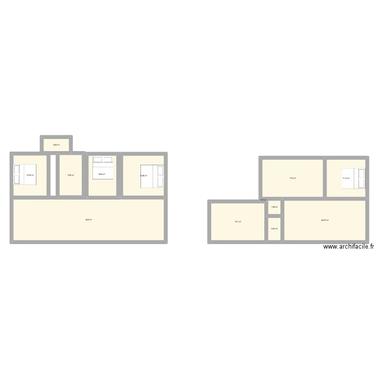 maison. Plan de 13 pièces et 159 m2