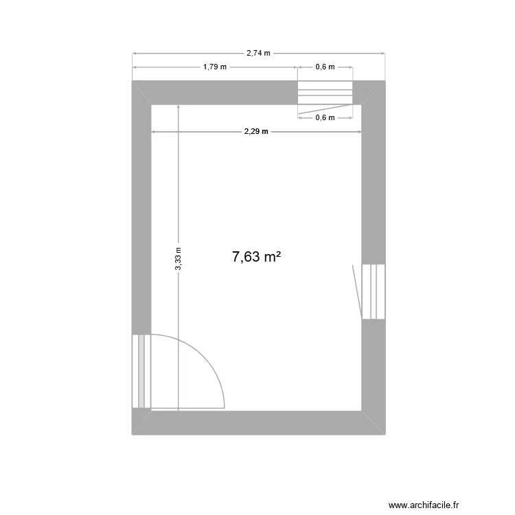 Plan Salle de bain 1. Plan de 1  et 8 m²