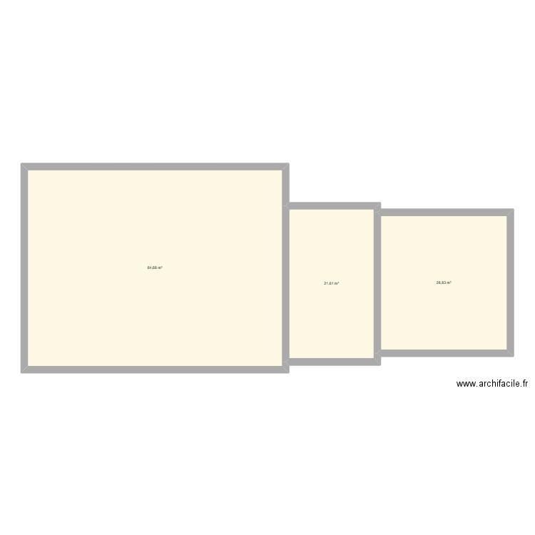 extension. Plan de 3 pièces et 135 m2