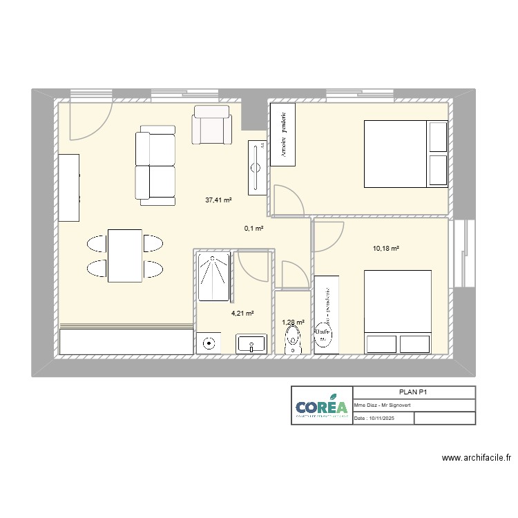 PLAN AMELIE P3. Plan de 5 pièces et 111 m2
