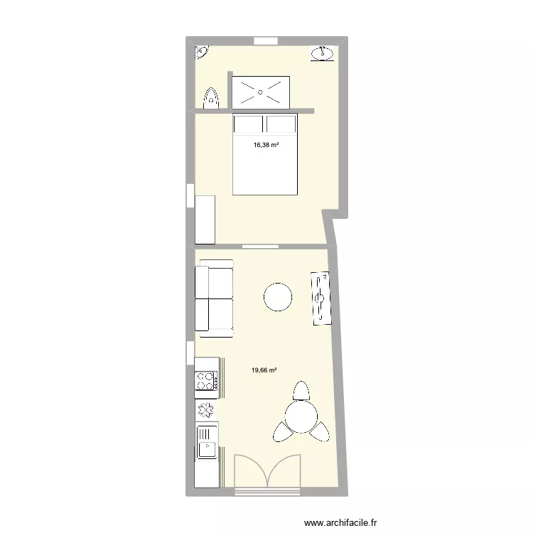 LOCATION RENOVER. Plan de 2  et 36 m²