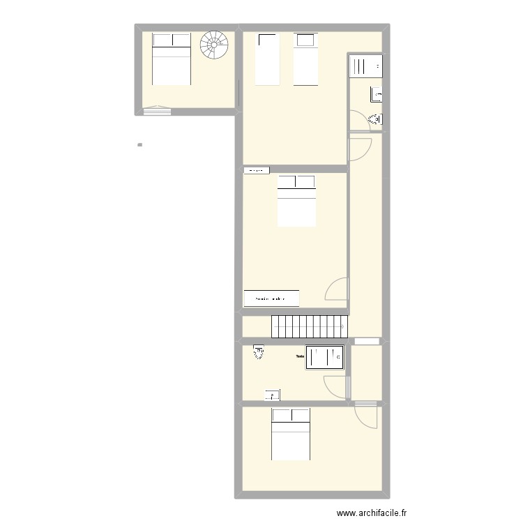 Plan Chantal Sainte Cécile les Vignes. Plan de 8 pièces et 88 m2