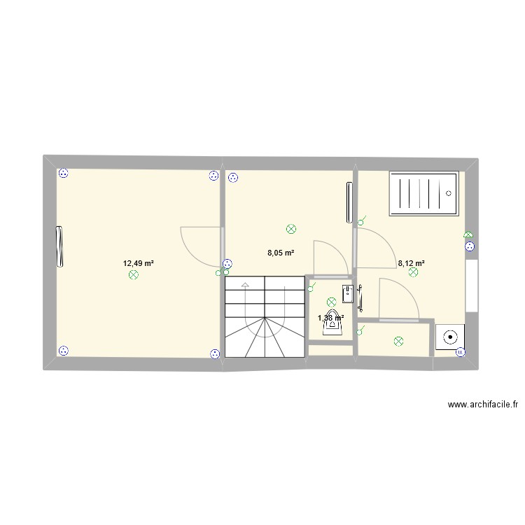 maison grand fort. Plan de 4 pièces et 30 m2