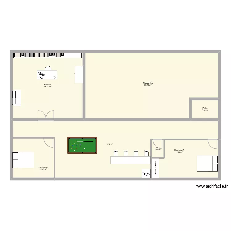 Maison 2. Plan de 7 pièces et 193 m²