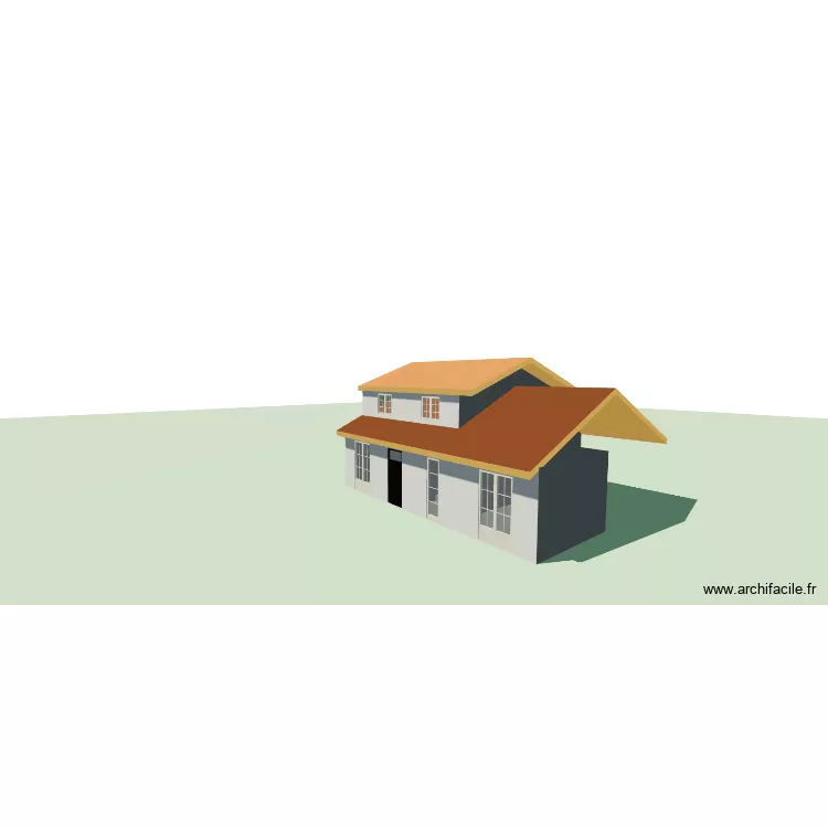 Plan avec toit Argenteuil. Plan de 7  et 91 m²