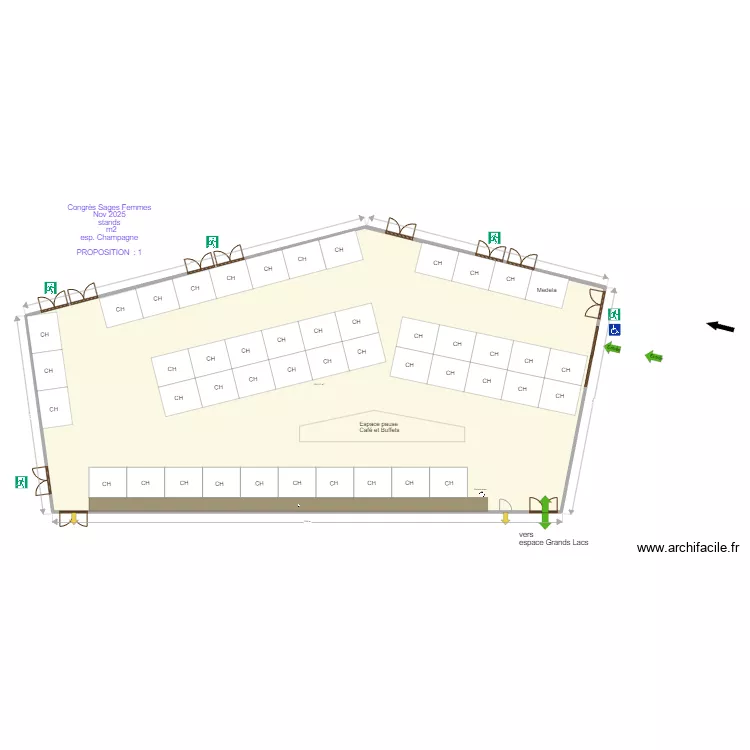 Congr&egrave;s Sages Femmes Nov 2025  espace champagne prop 1. Plan de 