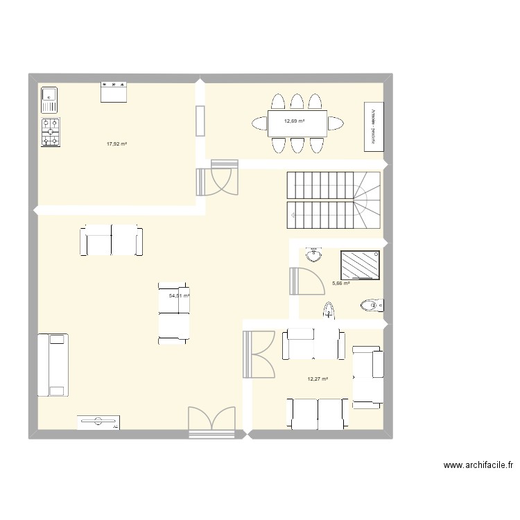 HOUSSEM ZAINOUBA. Plan de 5 pièces et 103 m2