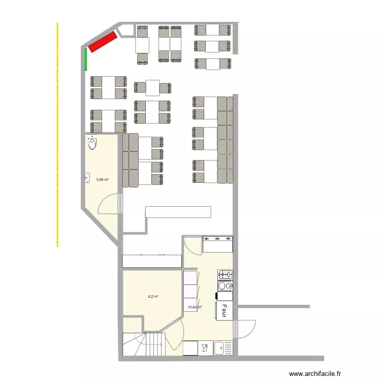boucherie belbex &. Plan de 3 Pièces et 28 m²