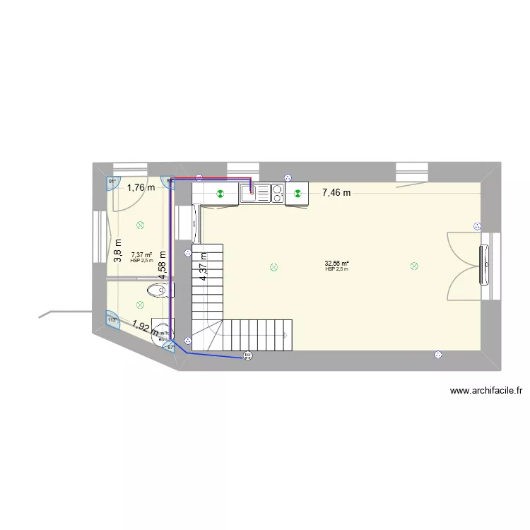 RDC 18 bis 2. Plan de 2 et 40 m² RDC 18 bis 2. Plan de 2 et 40 m²