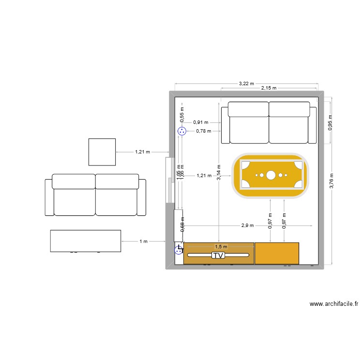 salon appartement. Plan de 0 pièce et 0 m2
