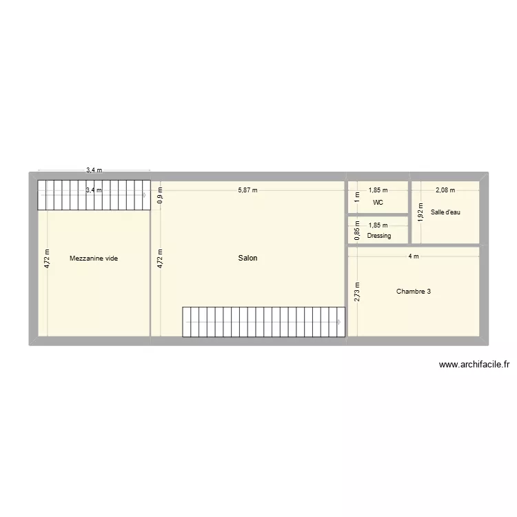 R+1. Plan de 6  et 62 m²
