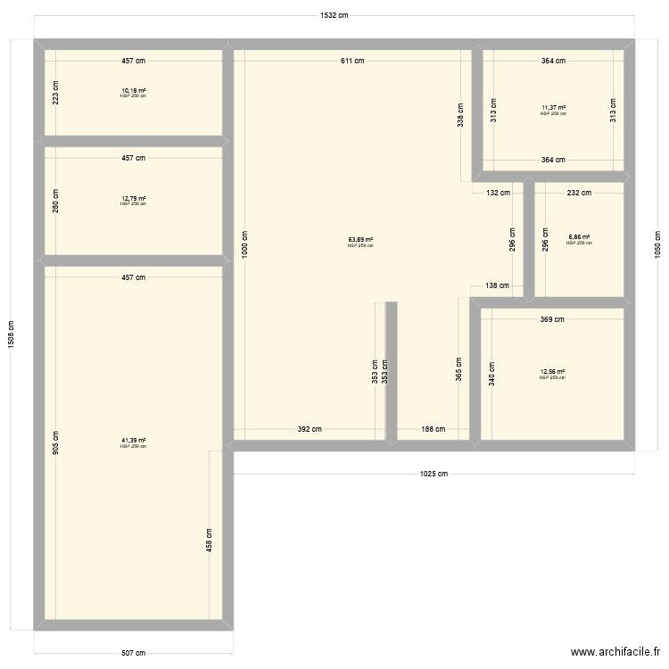 Test2. Plan de 6 pièces et 157 m2