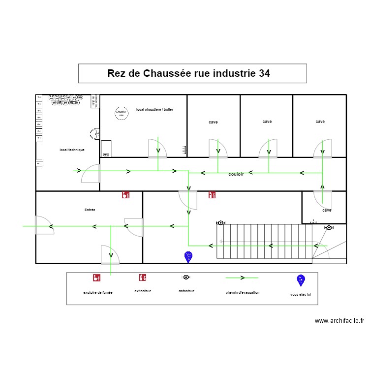 industrie 34 rez de chausse b. Plan de 9 pièces et 101 m2