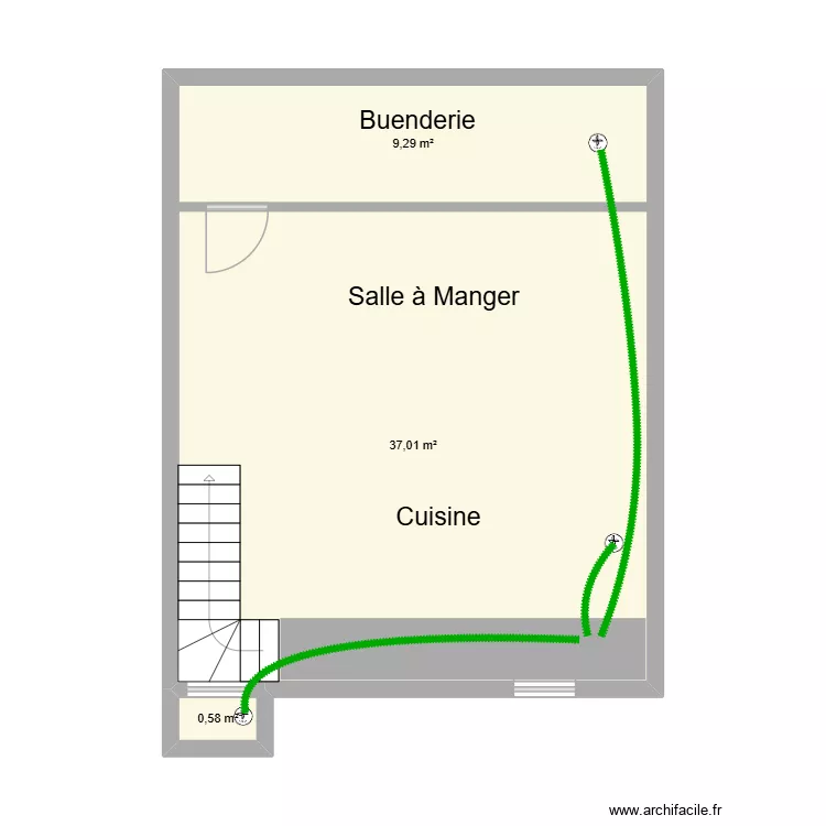 SAS ALHAN BELGUERRI RDC. Plan de 3  et 47 m²