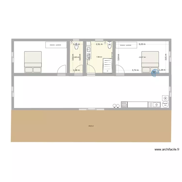 Plan 2. Plan de 3 Pièces et 27 m²