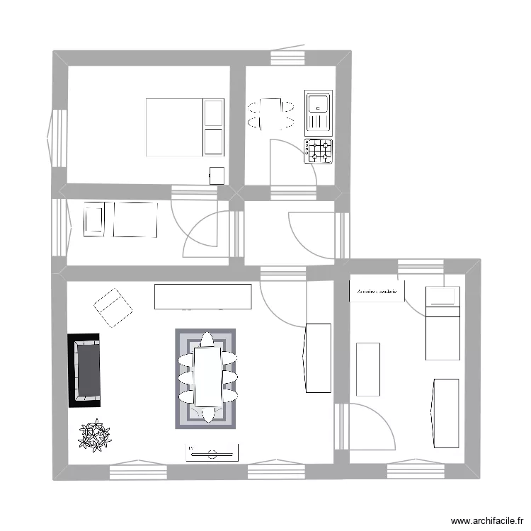 appartement des grands parents. Plan de 2  et 16 m²