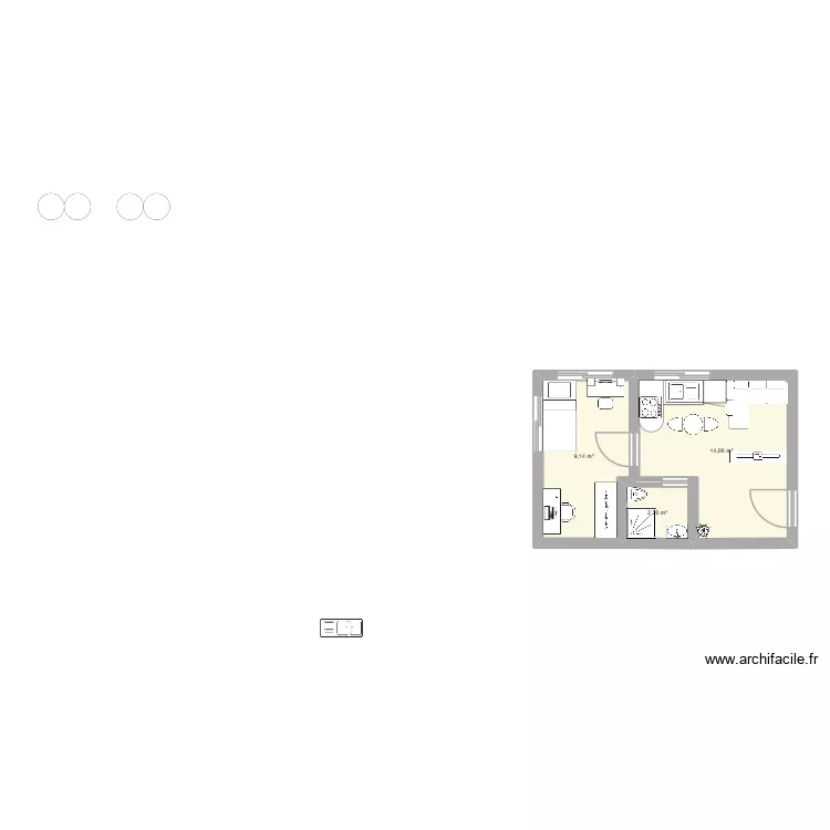 rrr. Plan de 3 pièces et 25 m² rrr. Plan de 3 pièces et 25 m²