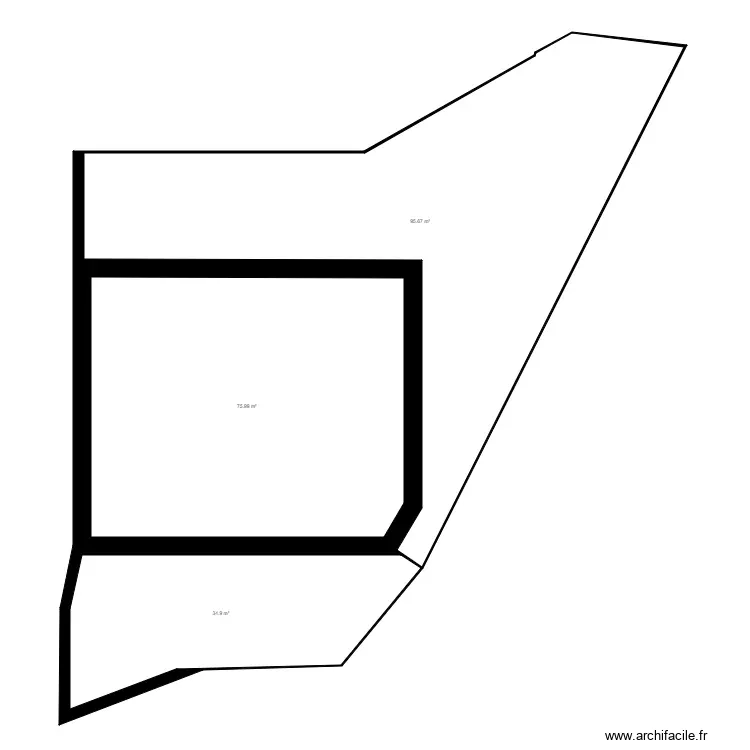 Plan. Plan de 3 Pièces et 207 m²