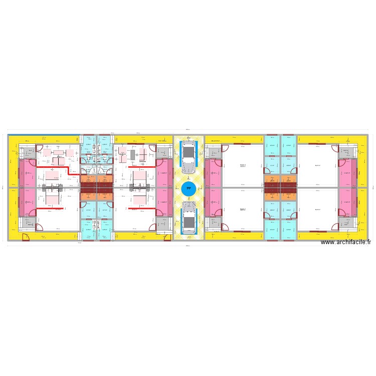 Jacqueville Studio Transformation V2. Plan de 52 pièces et 531 m2