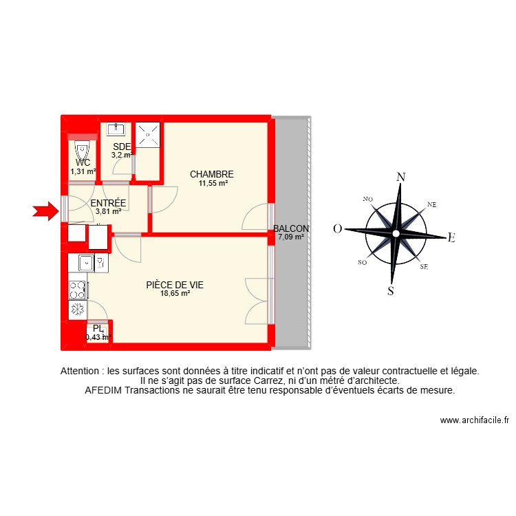 BI 26809-. Plan de 12 pièces et 59 m2