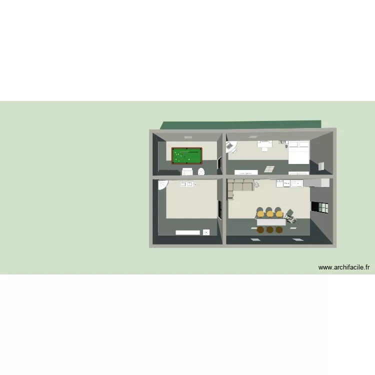T3 Croquis. Plan de 4  et 99 m²