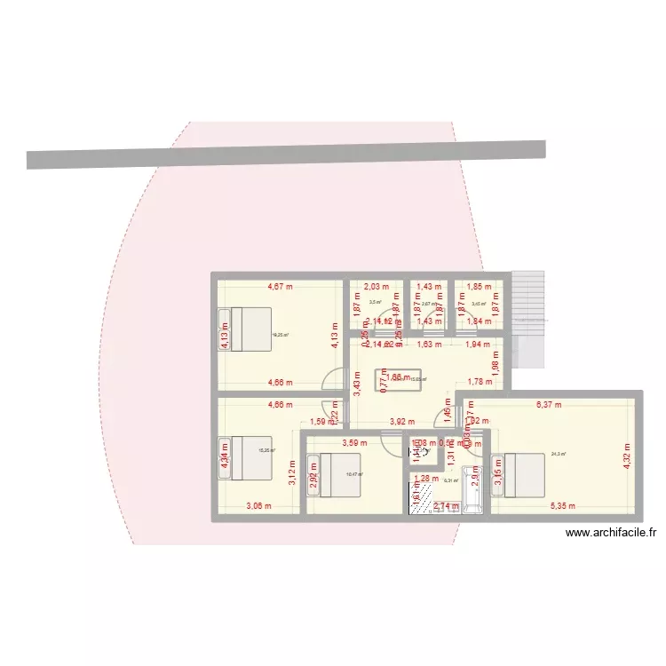 BLED31SMALL. Plan de 18 Pièces et 210 m²