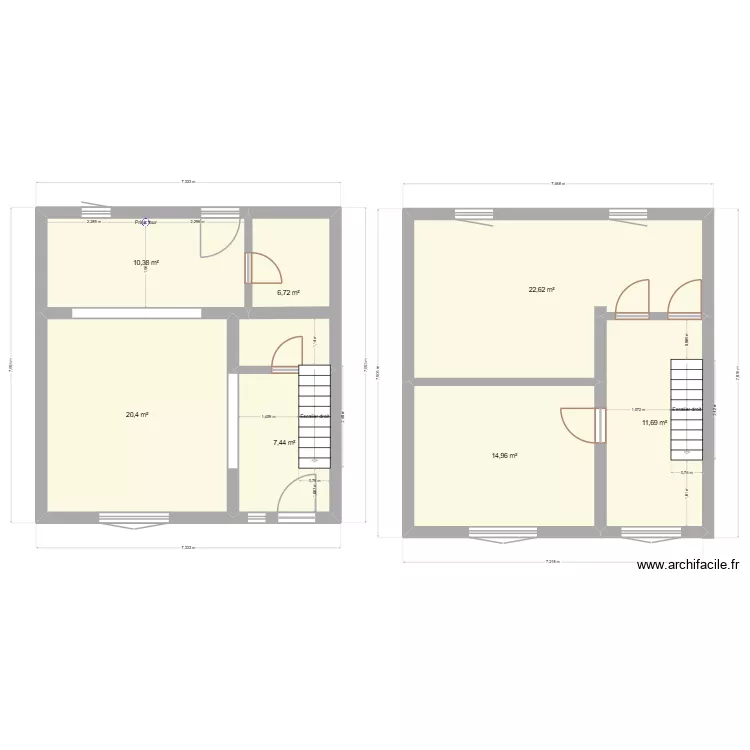 Rez-chauss&eacute;e Hyon. Plan de 7  et 94 m²
