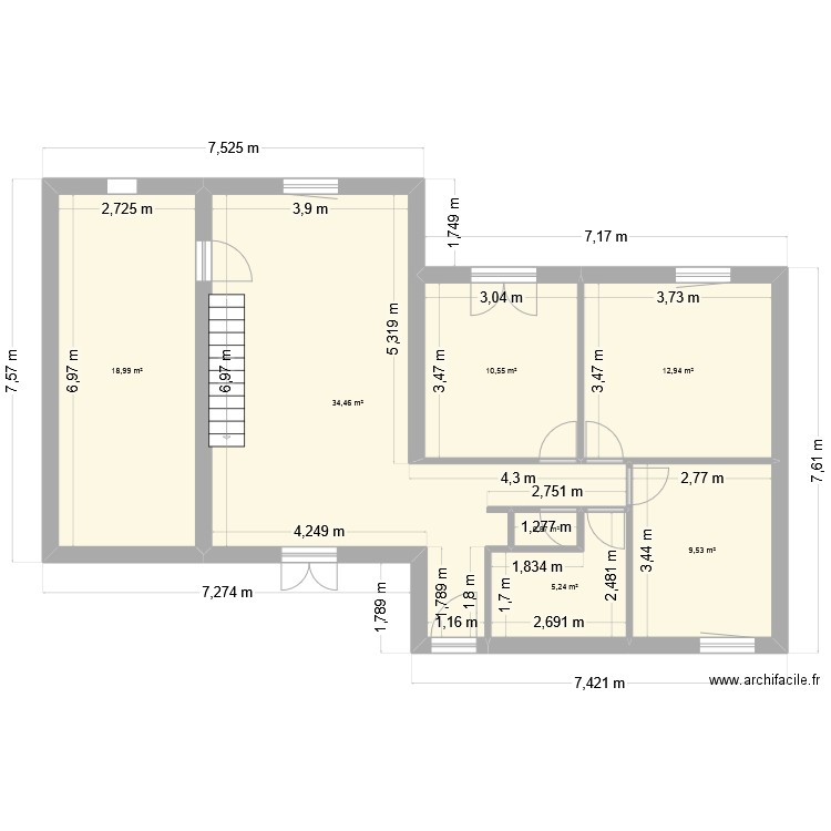 sabrina plan actuel bis. Plan de 7 pièces et 93 m2