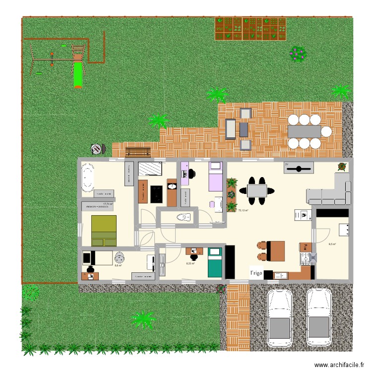 Nao. Plan de 5 pièces et 116 m2
